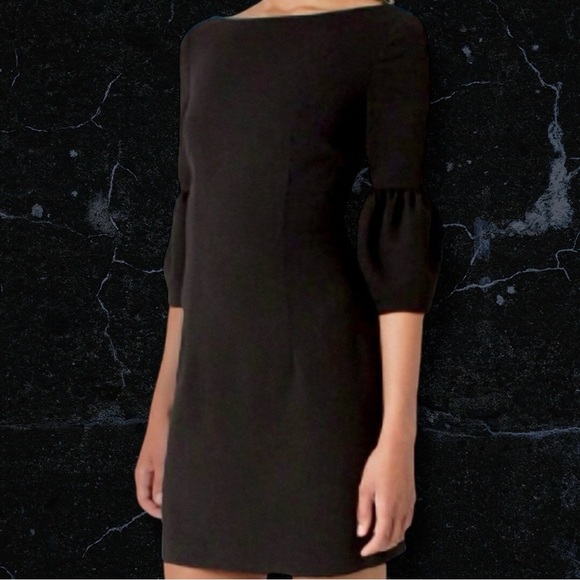 NWT Black Halo ‘Mooreland’ Mini Puff Sleeve Shift Dress in Black Size 0 - Picture 3 of 16